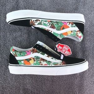VANS OLD SKOOL ( Multi Tropic ) BLACK / TRUE WHITE